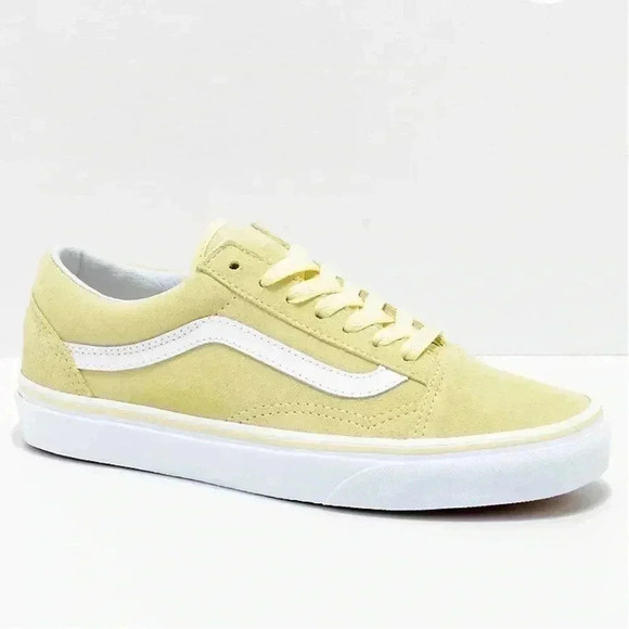 Vans  Old Skool Tender Yellow & White Suede Skate Shoes-US 2 - Picture 1 of 7